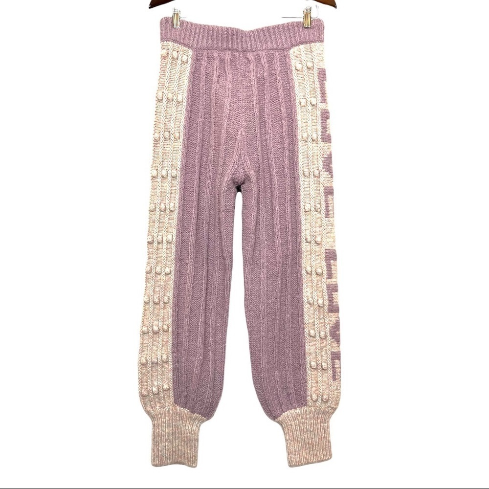 NWT LOVESHACKFANCY Jogger Chunky Bauble‎ Knit Ribbed Alpaca/Wool Lounge Pants M - Picture 7 of 16
